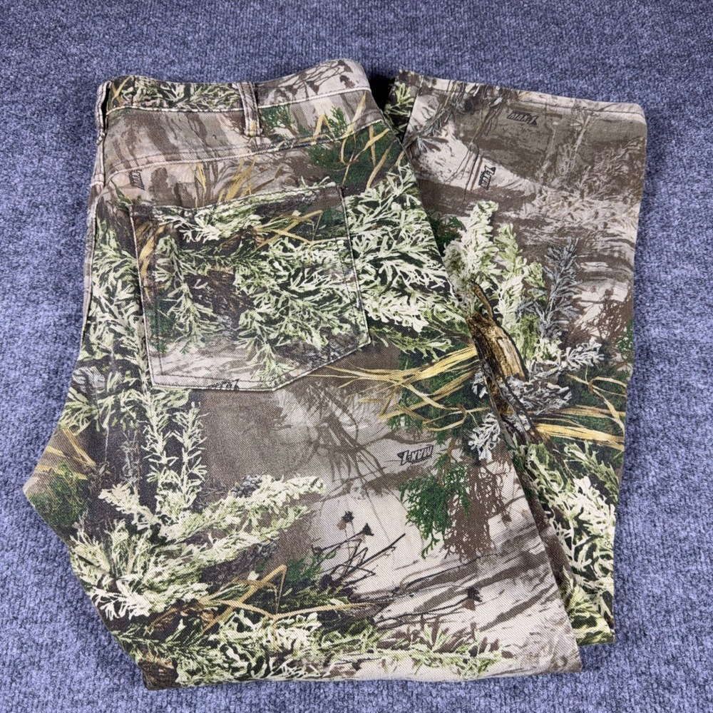 Realtree Advantage Max-1 Camo Pants Mens 38x32 Cotton Double Knee Hunting